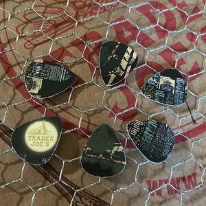 Trader Joe’s recycled gift card pvc guitar pics city scape